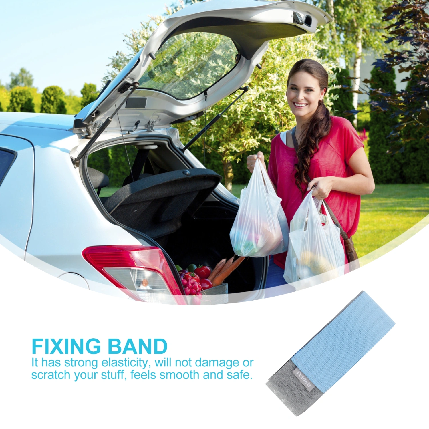 3 Pcs Car Trunk Extinguisher Band Vehicle Luggage Strap Car Boot Fixing Belt