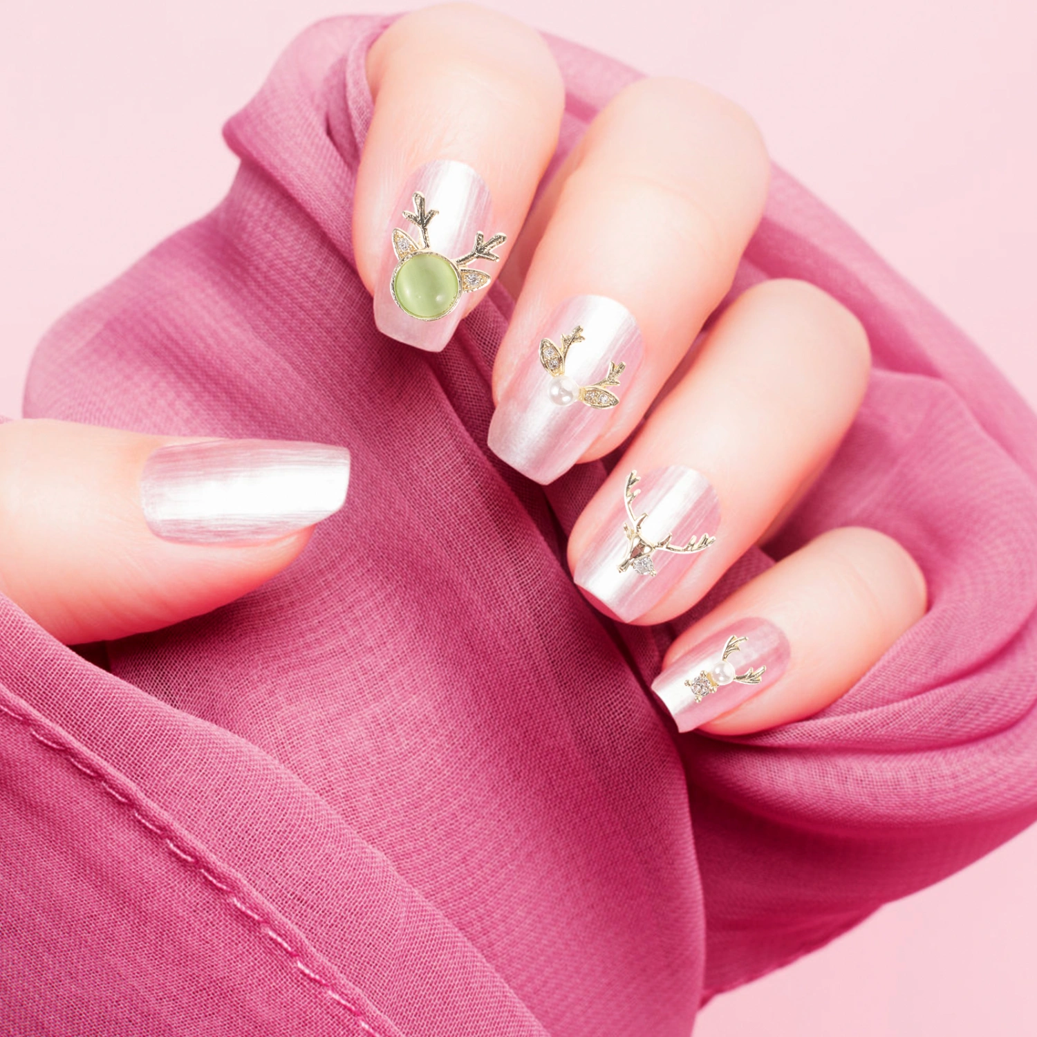 5pcs Women Nail Charms Christmas Nail Decorations Metal Nail Charms Small Nail Jewelries