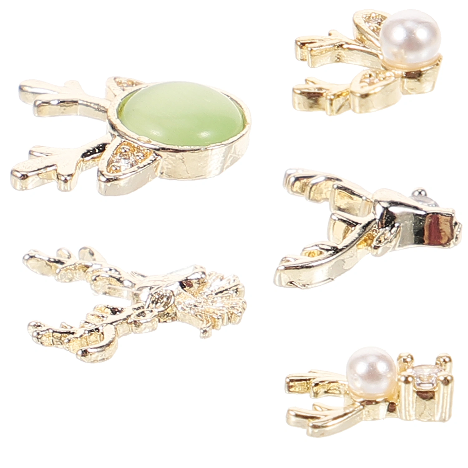 5pcs Women Nail Charms Christmas Nail Decorations Metal Nail Charms Small Nail Jewelries