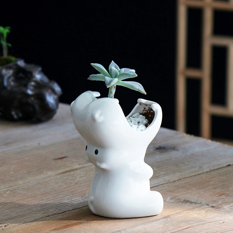 Cartoon Hippo Succulent Plant Pot Small Succulent Plant Pot Mini Cute Animal Plant Pot