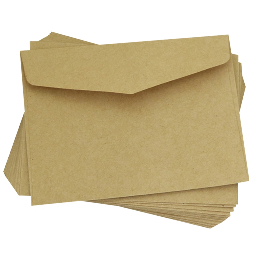 100pcs Vintage Kraft Envelopes Blank Envelopes Mini Envelopes Note Envelopes