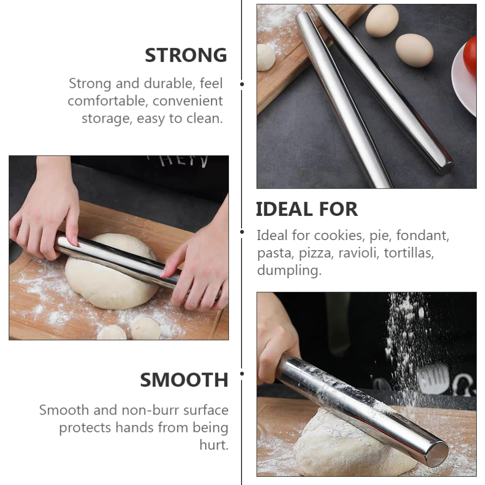 1Pc Stainless Steel Rolling Pin Dumpling Wrapper Rolling Stick Baking Roller