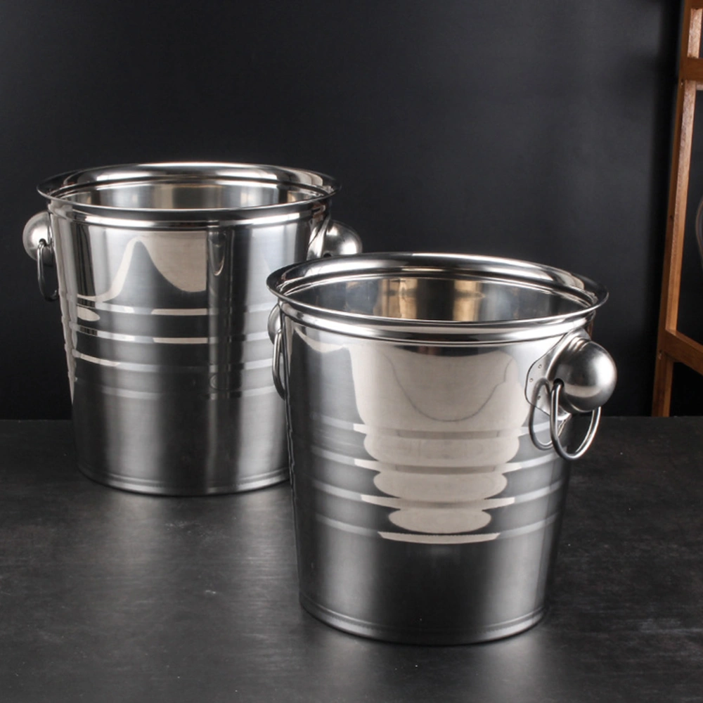 Stainless Steel Ice Bucket Champagne Wine Bucket Cooler for Bar Restaurant