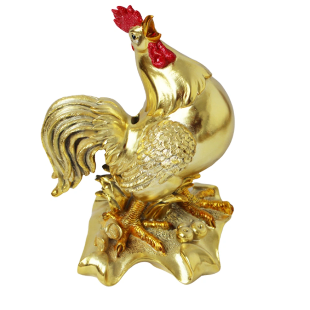 1pc Large Capacity Money Jar Chicken Shape Saving Pot Resin Art Coin Bank Creative Money Pot for Kids Golden