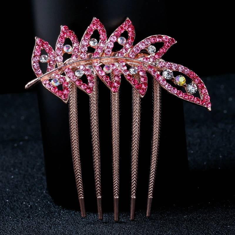 3 pcs Leaf Rhinestone Hair Combs Decorative Hair Comb Bridal Hair Comb Wedding Hair Comb