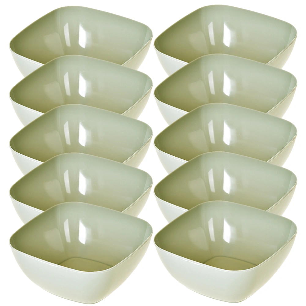 10pcs Square Plastic Bowls Serving Bowls Snacks Bowls Salad Bowl Chip Popcorn Bowl