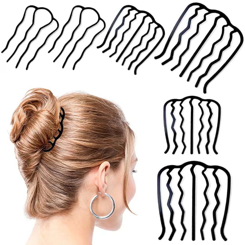 6 Pcs Side Hair Combs Metal Hair Fork Insert Comb Hair Comb For Women And Girls