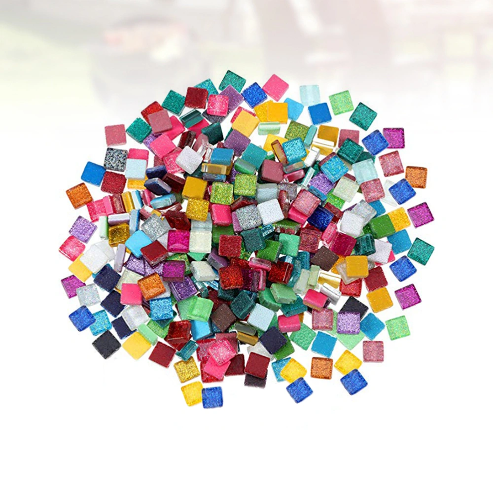 300g 1x1cm DIY Square Crystal Glass Colorful Mosaic Tiles for DIY Arts & Crafts Jewelry Making (Mix Colors)