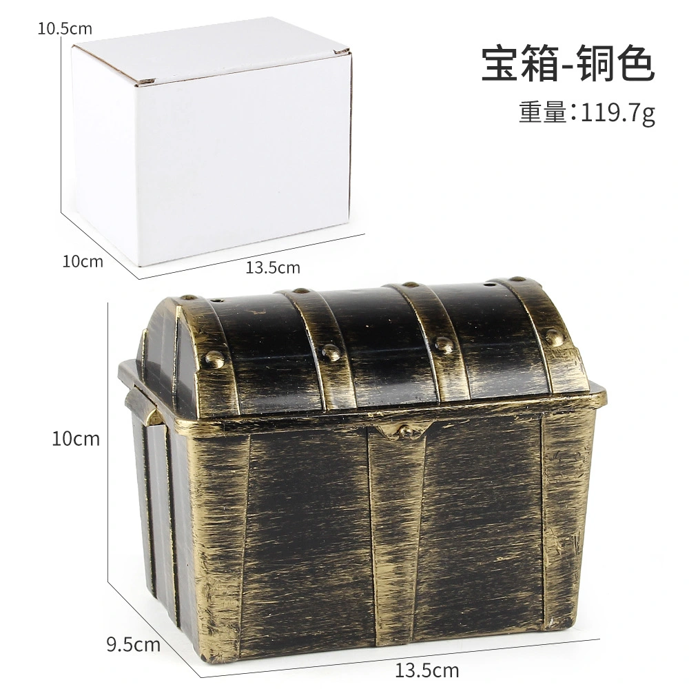 Small Pirate Treasure Chest Antique Kids Toy Storage Box Decorative Jewelry Container