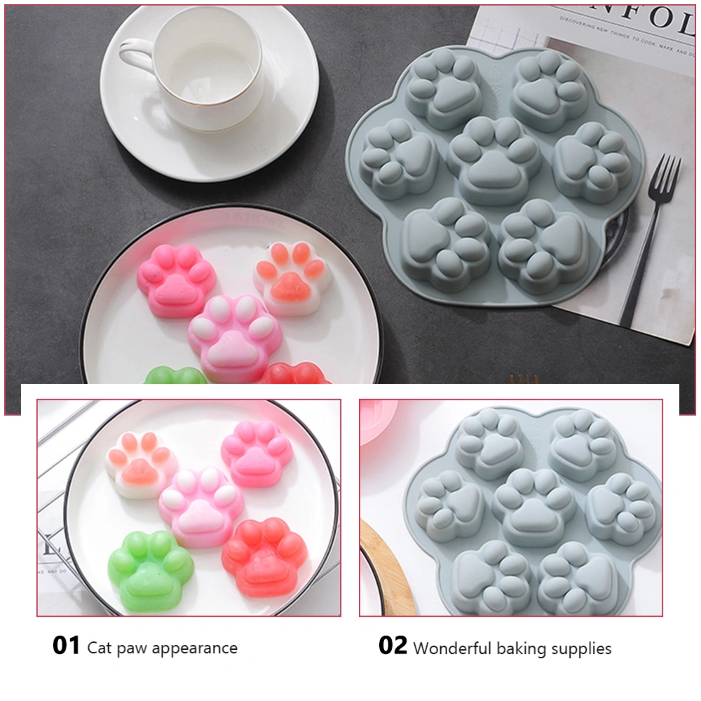 2Pcs Cat Paw Shaped Cookies Mold Chocolate Candy Molds Baking Gadget (Pink,Blue)