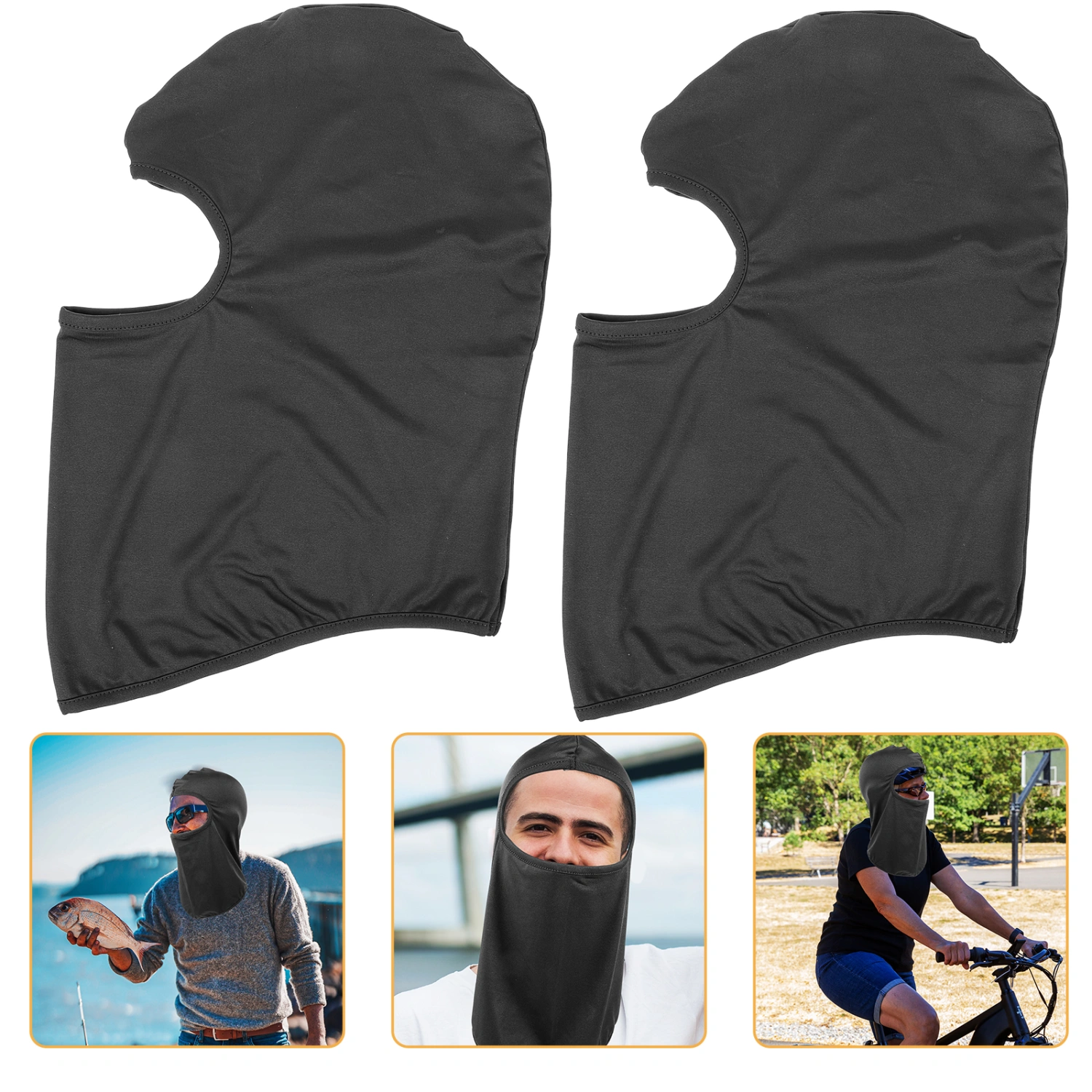 2pcs Reusable Neck Gaiter Elastic Neck Gaiter Ski Mask Supple Hood Riding Scarf Hood Face Mask