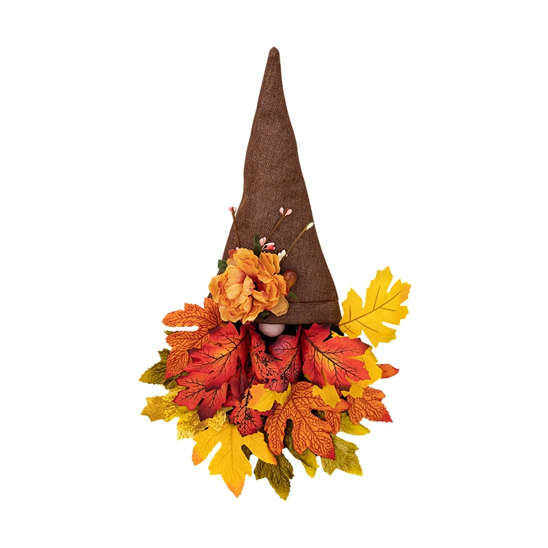 Thanksgiving Gnome Pendant Fall Harvest Autumn Door Maple Leaf Pendant Decor