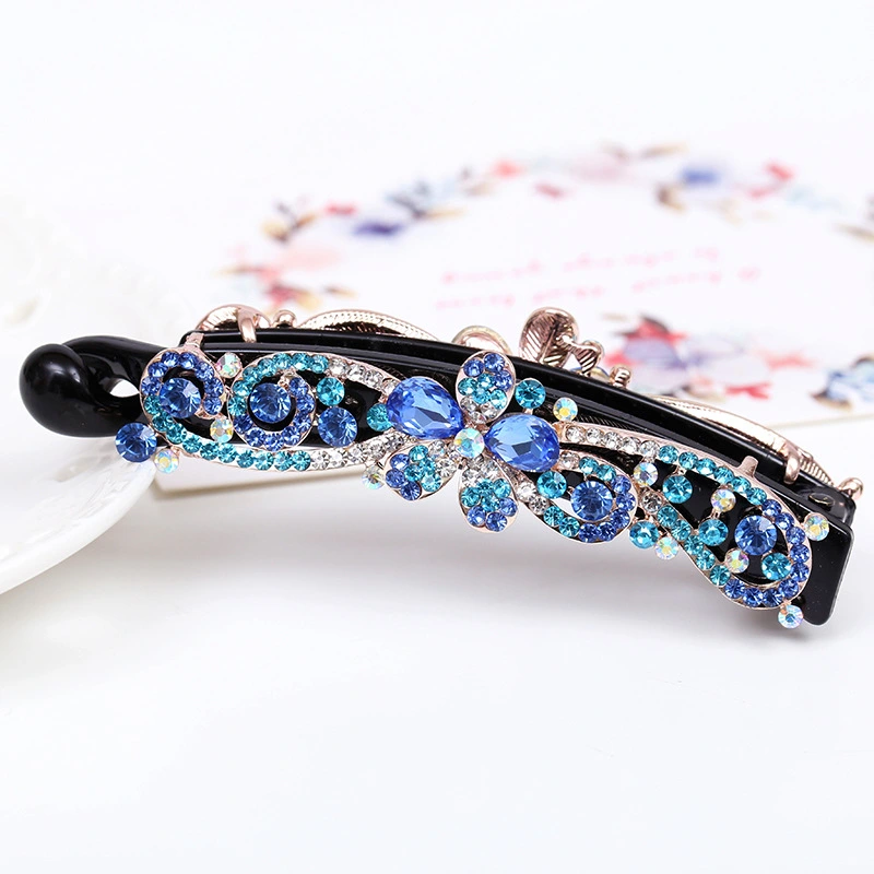 Floral Rhinestone Hair Clip Banana Hair Clip Decorative Hair Clip Cute Hair Clip for Women