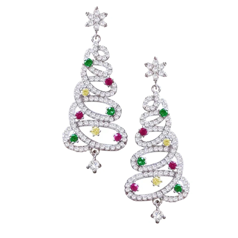 1 Pair of Christmas Ear Studs Adorable Christmas Tree Shape Earrings Ear Jewelry