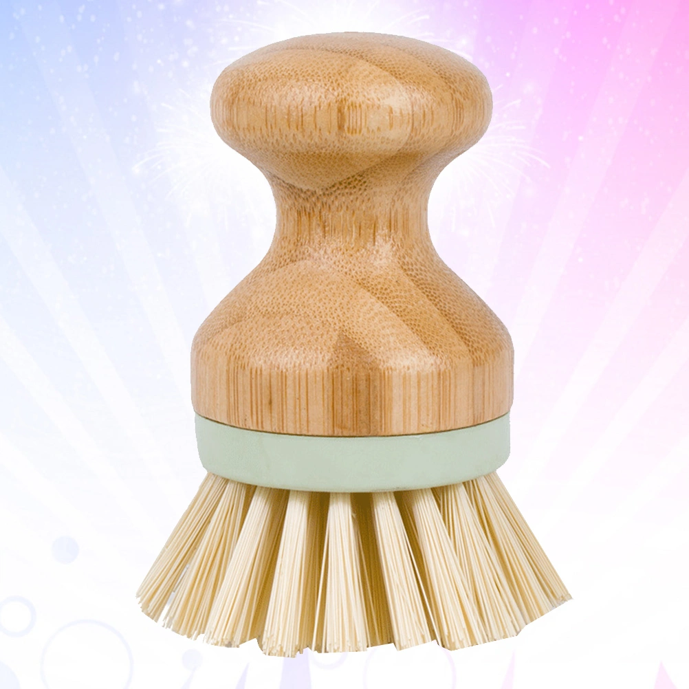 1pc Solid Wood Cleaning Brush Durable Pan Dish Brush Washing Supplies for Kitchen Restaurant