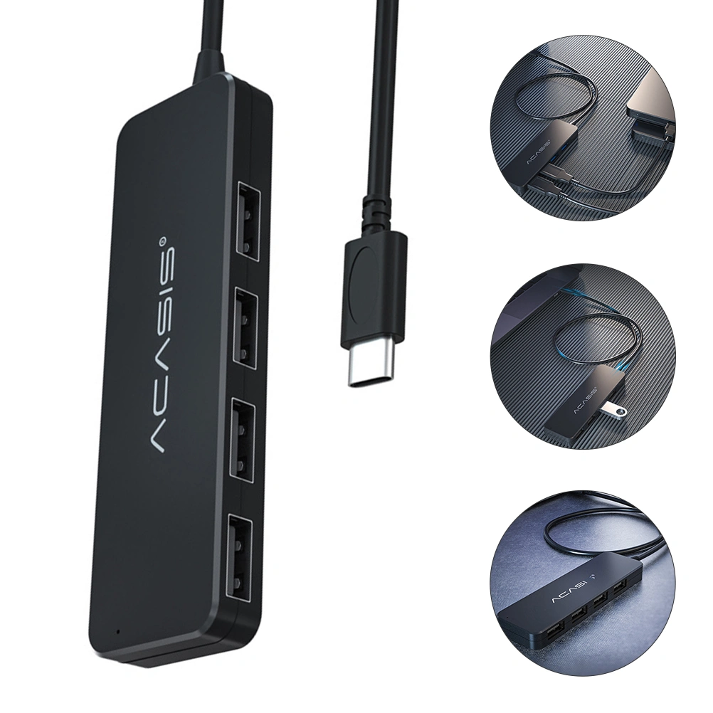 USB-C Hub 4-port USB 2.0 Expansion Transfer Adapter for Phone Tablet Laptop