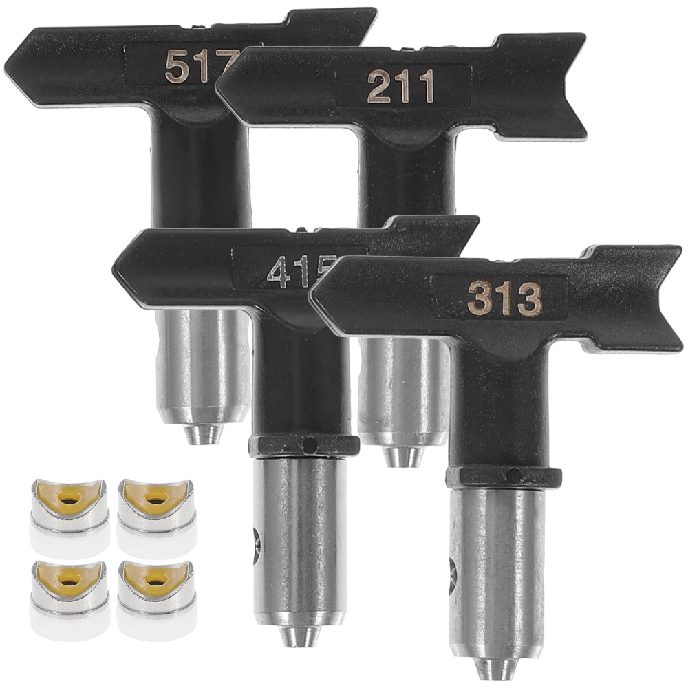 4pcs Spray Paint Tip Assorted Airless Spray Paint Nozzle Sprayer Attachment