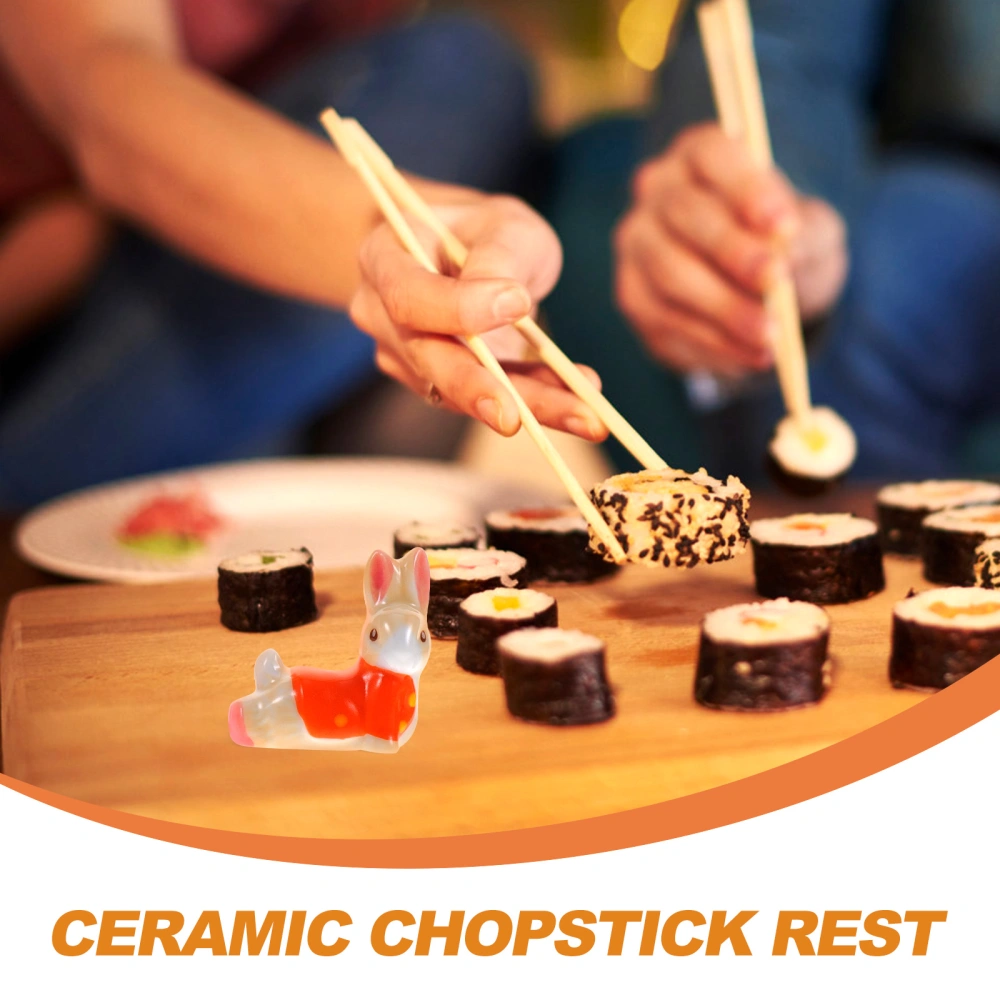 5Pcs Ceramic Animal Chopstick Rest Stand Decorative Cartoon Fork Spoon Holder Tableware Rest