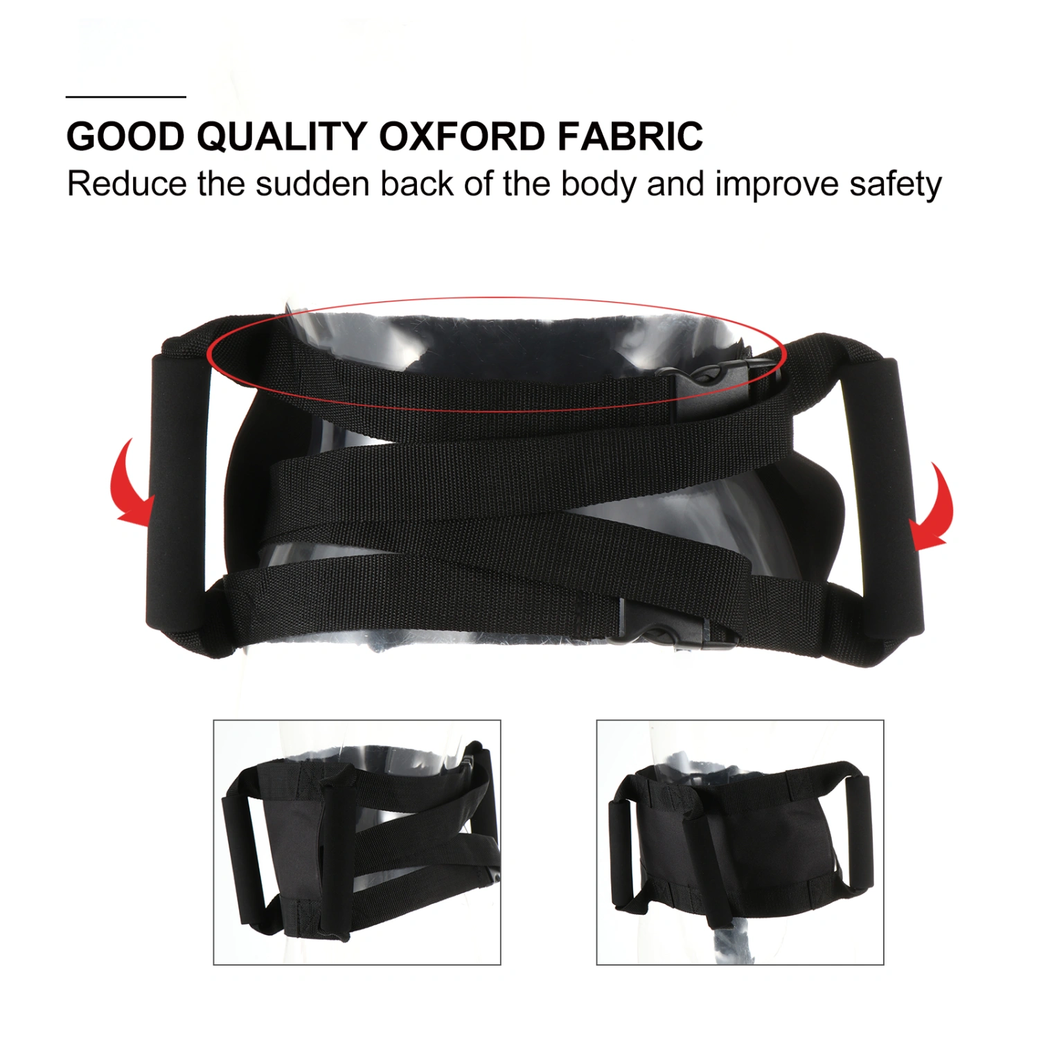 Motorcycle Waist Adjustable Protective Belt Protective Strap for Adult (Black)