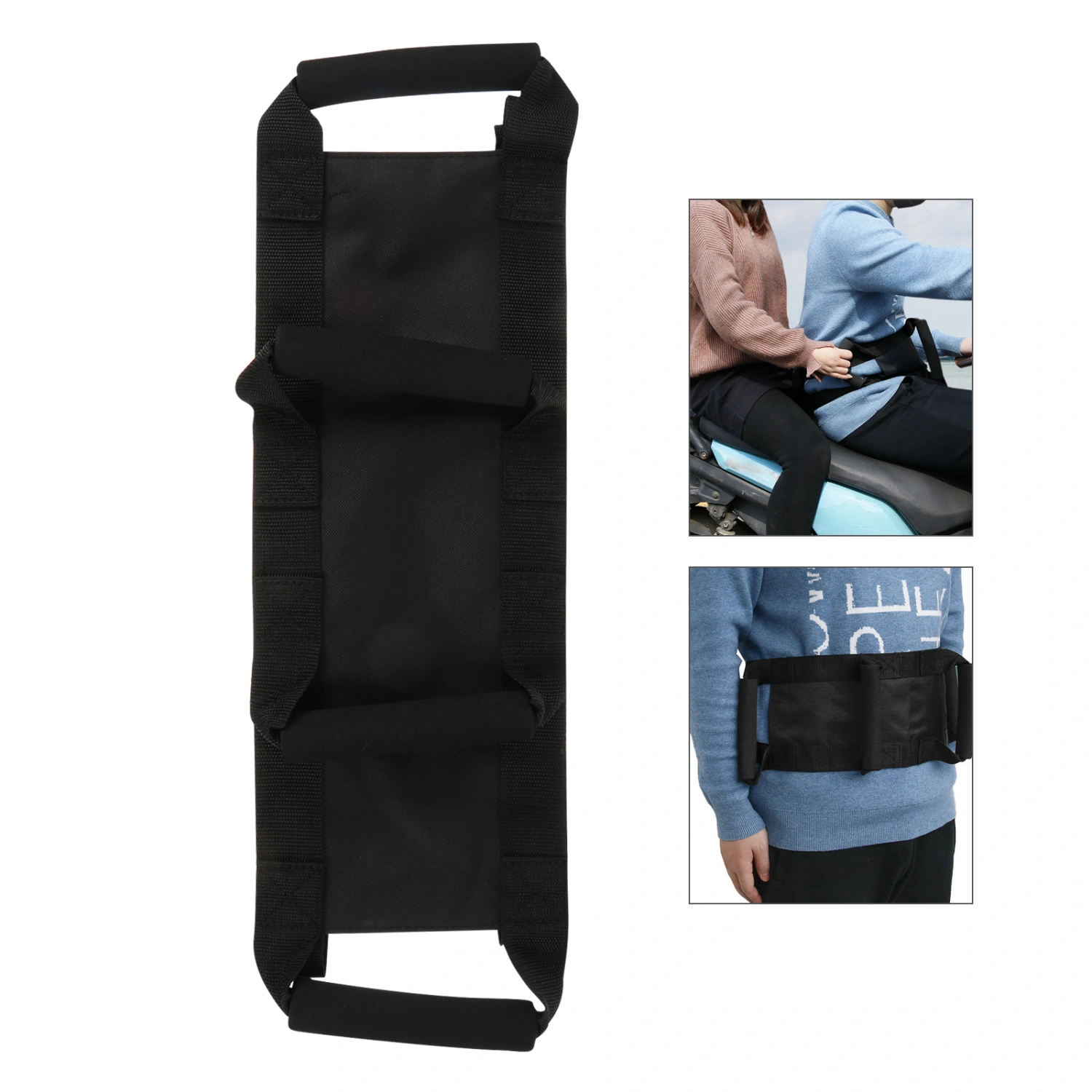 Motorcycle Waist Adjustable Protective Belt Protective Strap for Adult (Black)