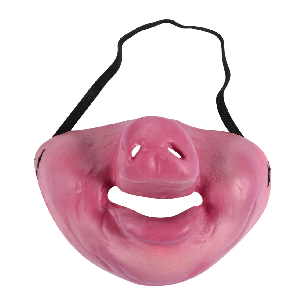 1pc Prank Halloween Pig Mask Cosplay Costume Mask Half Face Mask Party Supplies