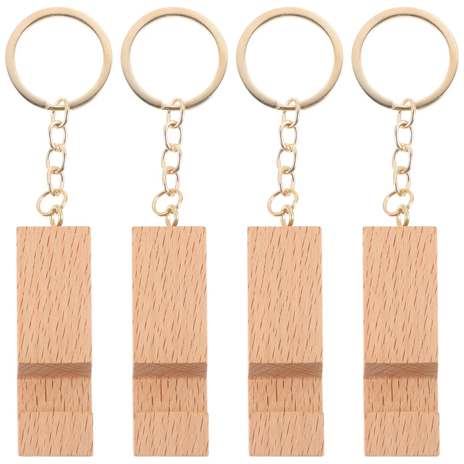4pcs Cellphone Holder Keyrings Portable Phone Holder Mini Phone Holder Wood Cellphone Stand