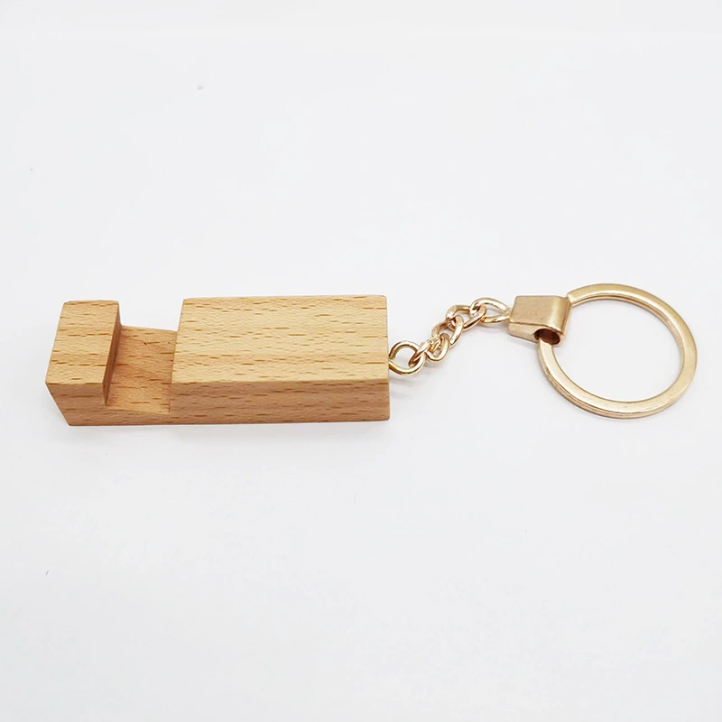 4pcs Cellphone Holder Keyrings Portable Phone Holder Mini Phone Holder Wood Cellphone Stand