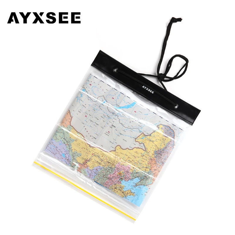 Portable Sealable Bag Camping Map Bag Document Pouch File Bag Waterproof Dry Bag