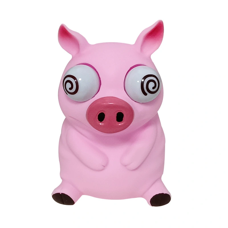 Eye Popping Stress Toy Squeeze Pig Toy Cartoon Animal Squeeze Toy Pig Stretchy Toy Animal Stress Relief Plaything