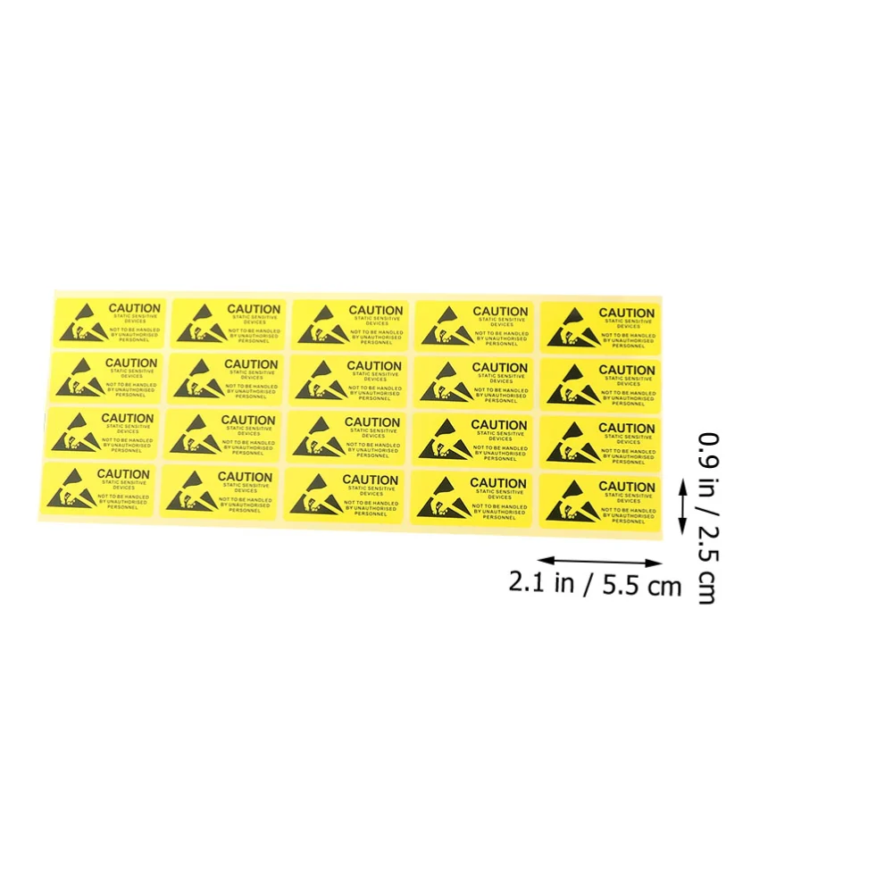 500Pcs Static Warning Sticker Label Static Devices Cautious Warning Sign