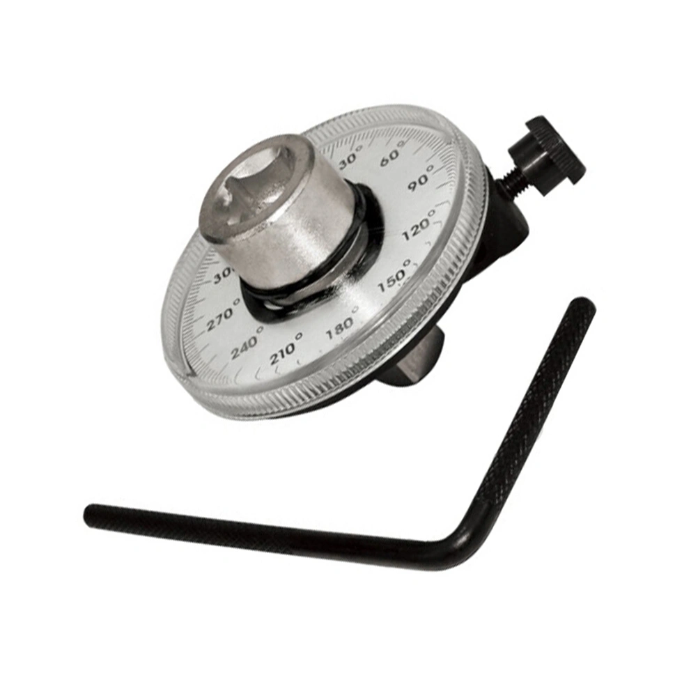 1/2 Angle Torque Gauge Drive Rotation Tester Precise Auto Repair Check Meter with Wrench (Silver)