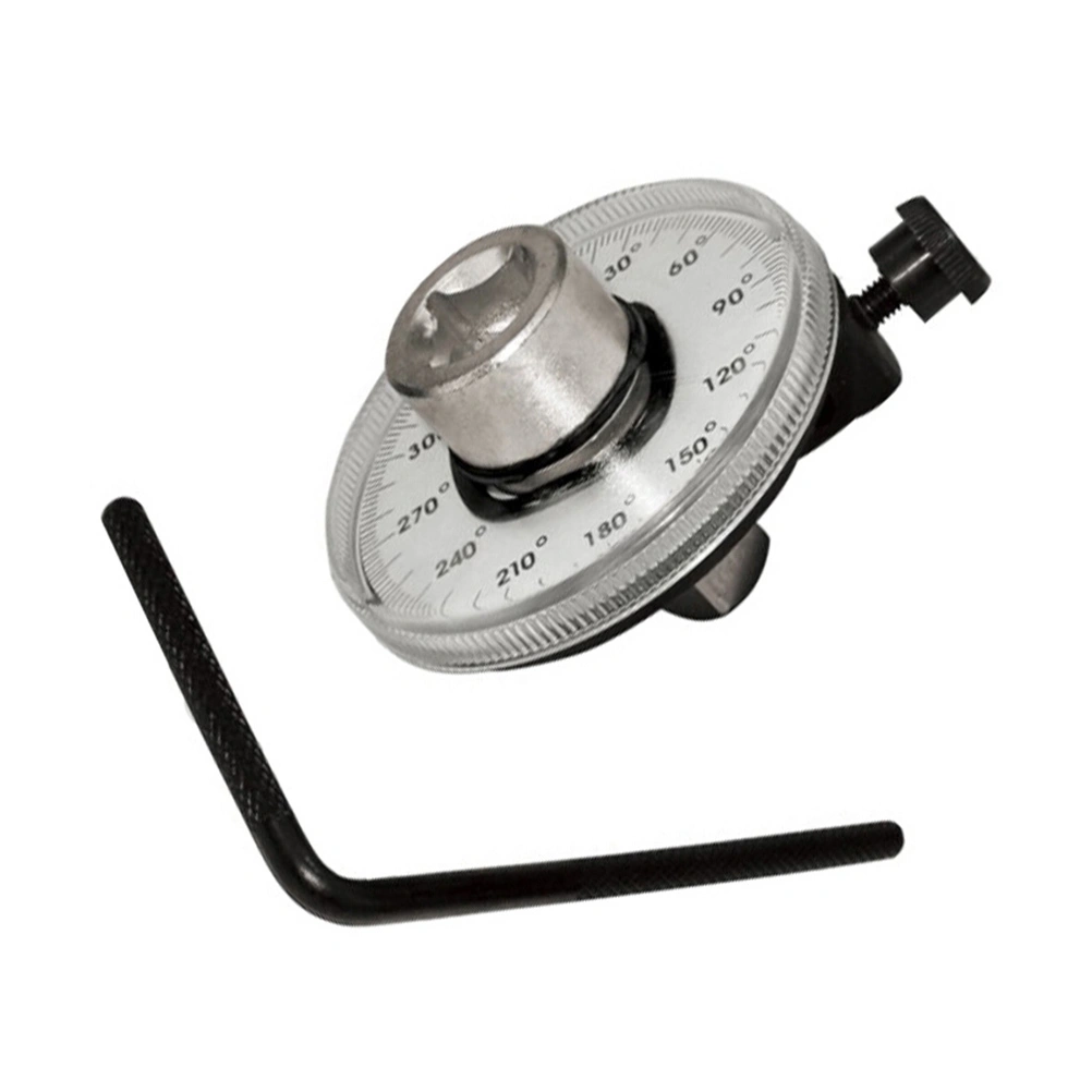 1/2 Angle Torque Gauge Drive Rotation Tester Precise Auto Repair Check Meter with Wrench (Silver)