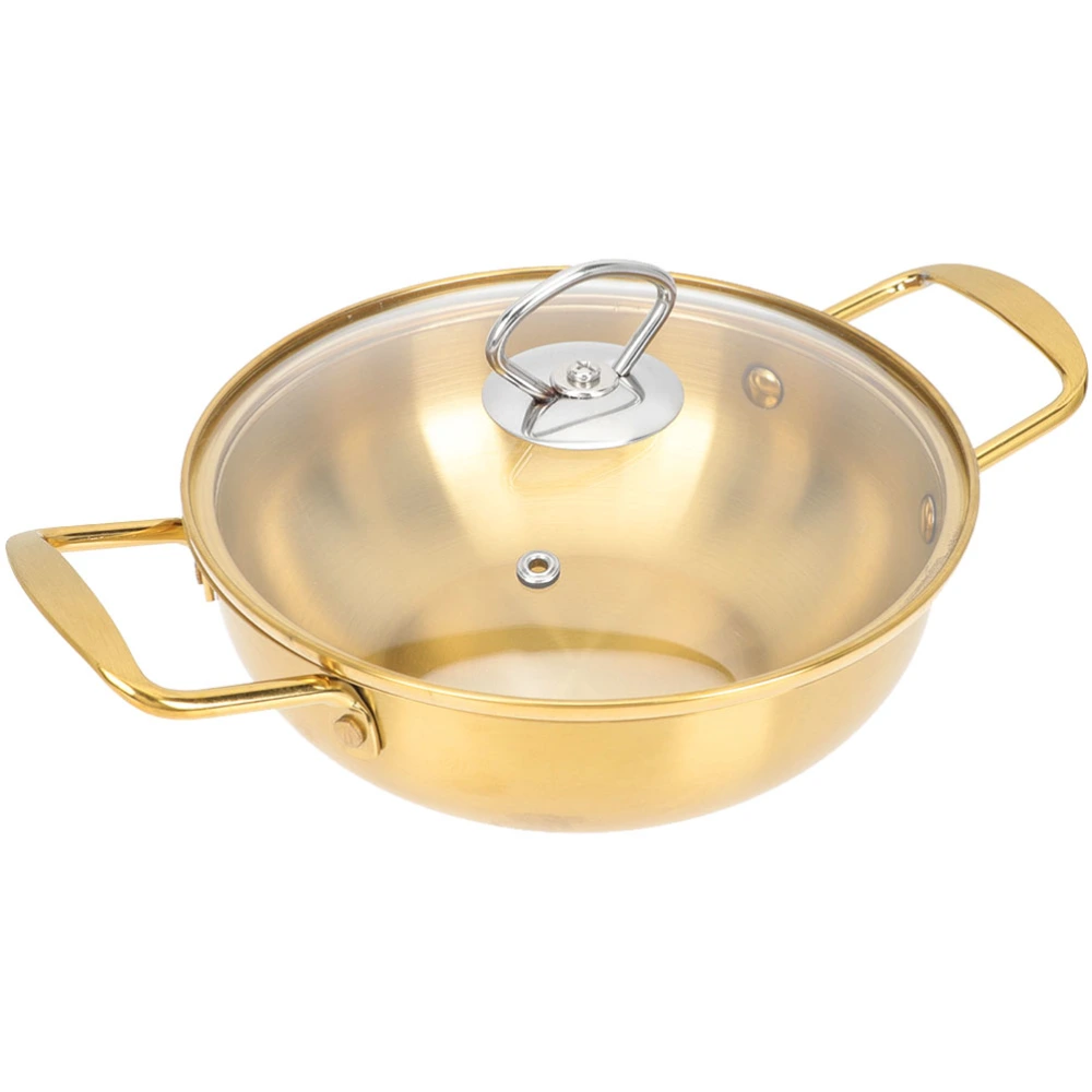 Stainless Steel Hot Pot with Glass Lid Multi-functional Soup Noodles Pot