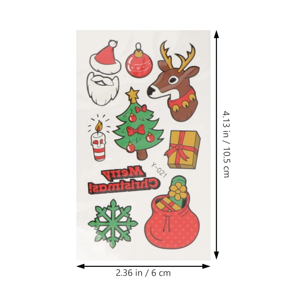 10 Sheets Christmas Luminous Temporary Sticker Glow Decals for Kids Party Favor