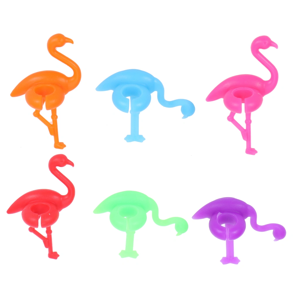 12pcs Silicone Flamingo Wine Glass Mark Creative Wine Glass Recognizer Cup Distinguisher for Home Party