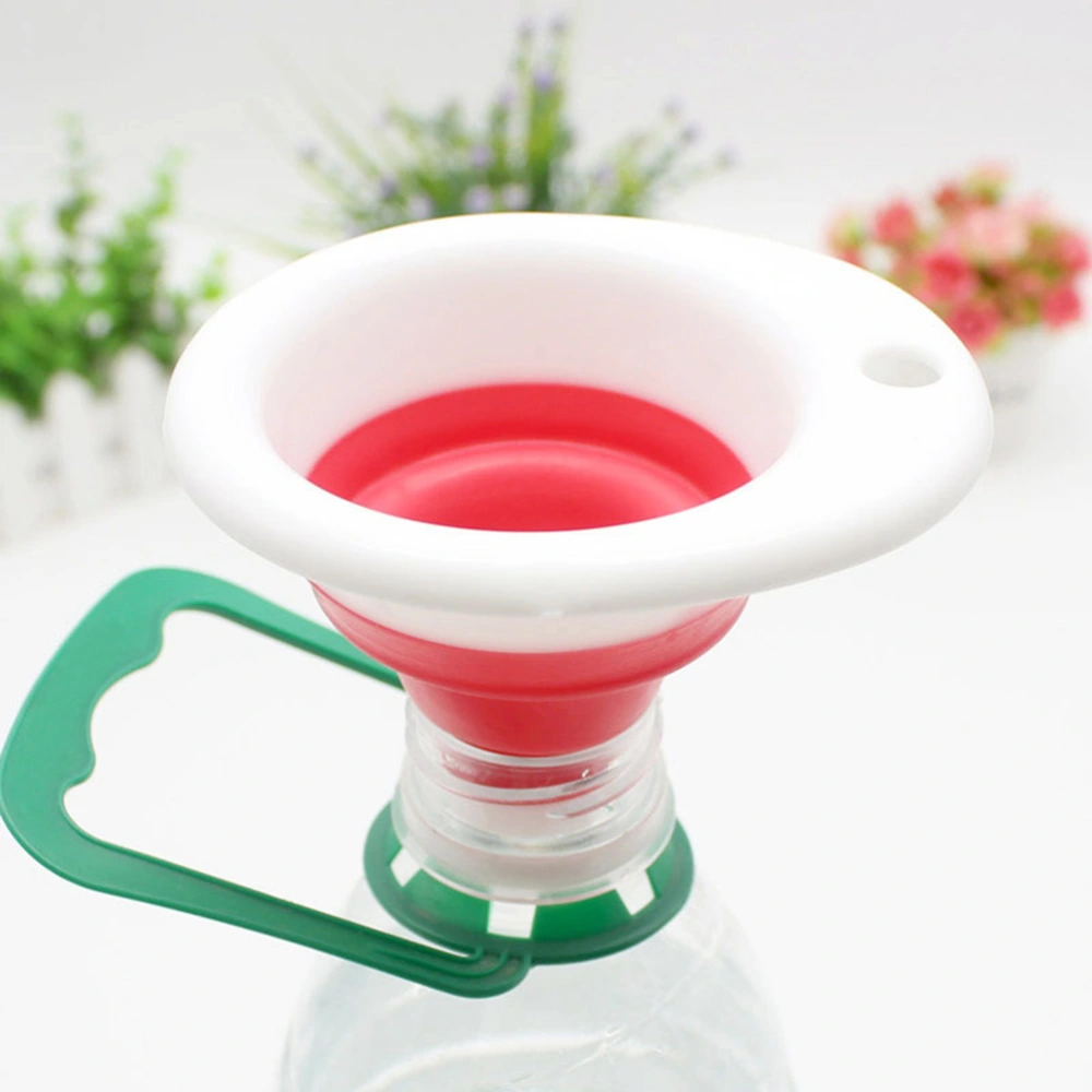 10pcs Silicone Foldable Funnels Telescopic Long-stem Funnel Liquid Transferring Tool for Kitchen Home (Random Color)