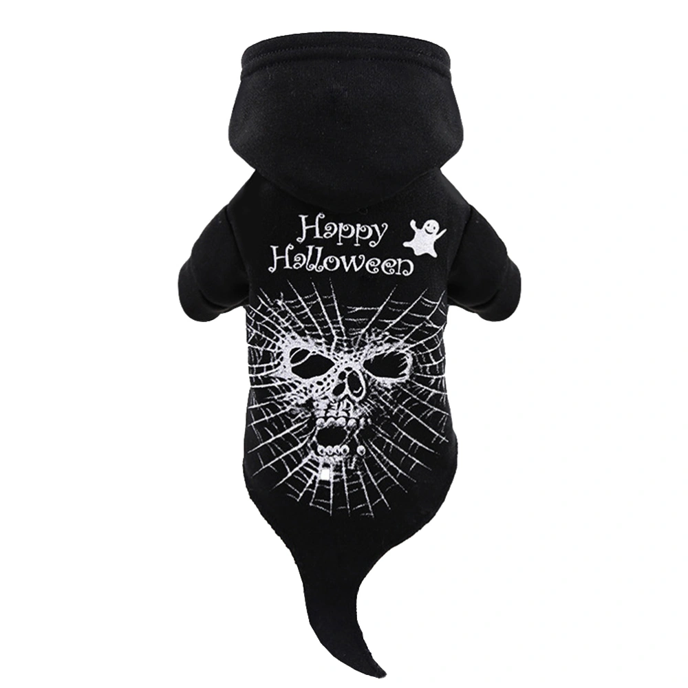 Skull Horror Pet Hoodie Costume Halloween Funny Cosplay Clothes for Puppy Dog (Size XL)