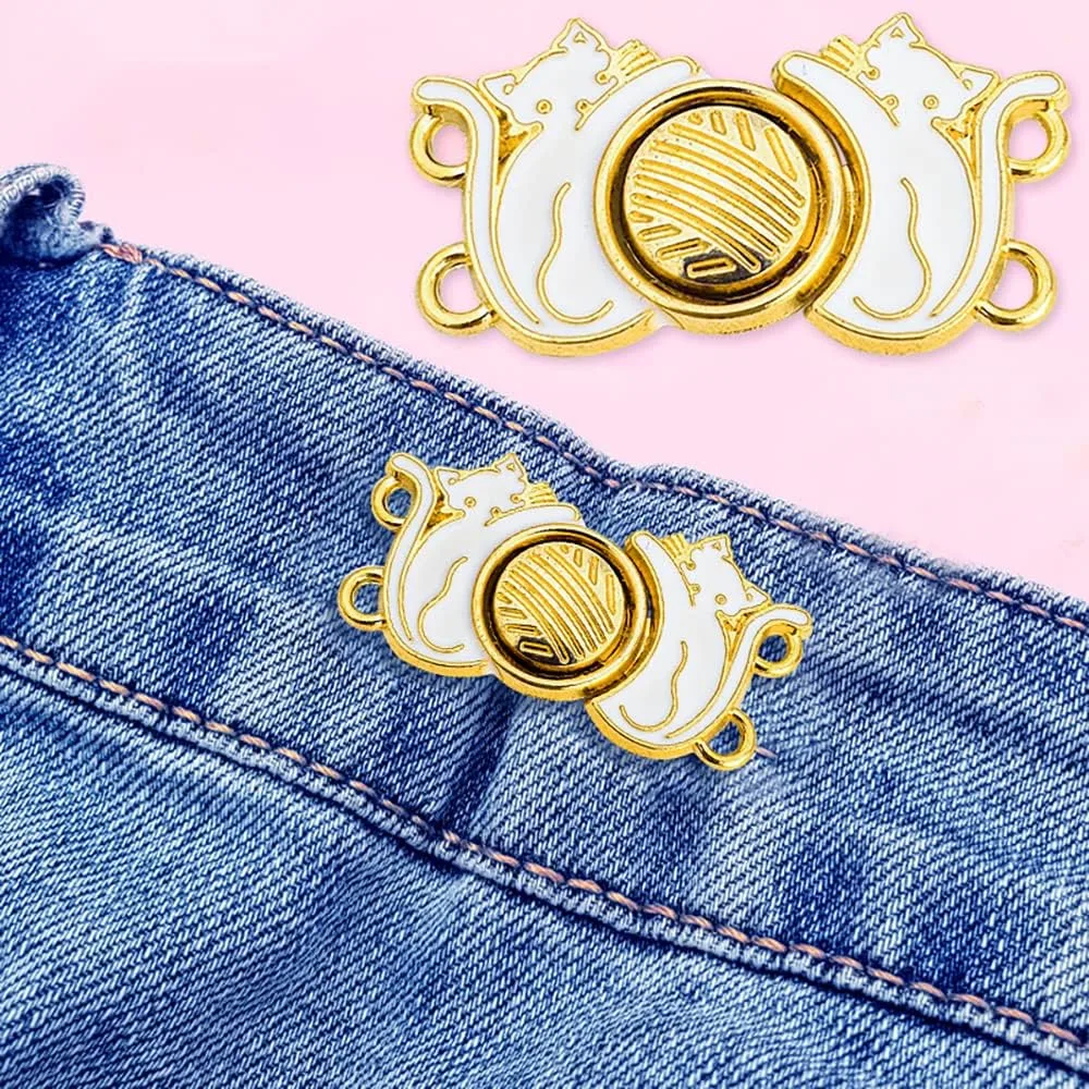 10Pcs Adjustable Jean Waist Buttons Pants Waist Buckles Reusable Jean Buttons Pants Tightening Buttons