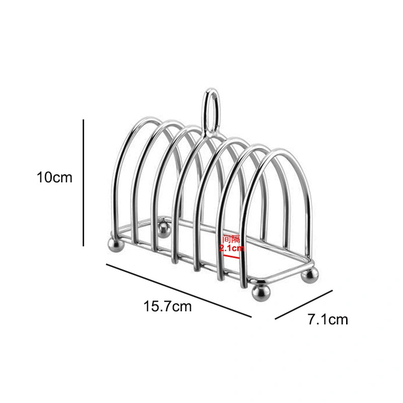 Toast Rack Metal Slice Bread Rack Stainless Steel 6 Slice Toast Stand Kitchen Gadget