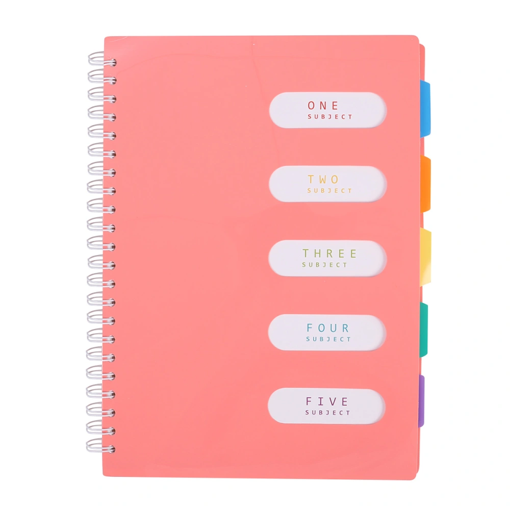 1 Pc A4 Side-spiral Notebooks Thicken Notepad Category Notepad Students Stationery for Diary Journal Travel (Pink)