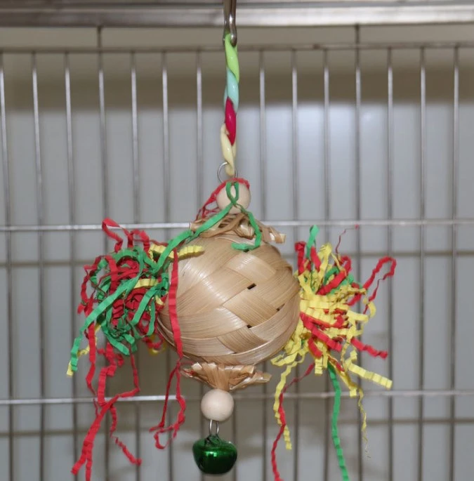 Bird chewing Toy Bird Cage hanging wood Toy Birdcage Biting Toy Parrot Shredding Toy