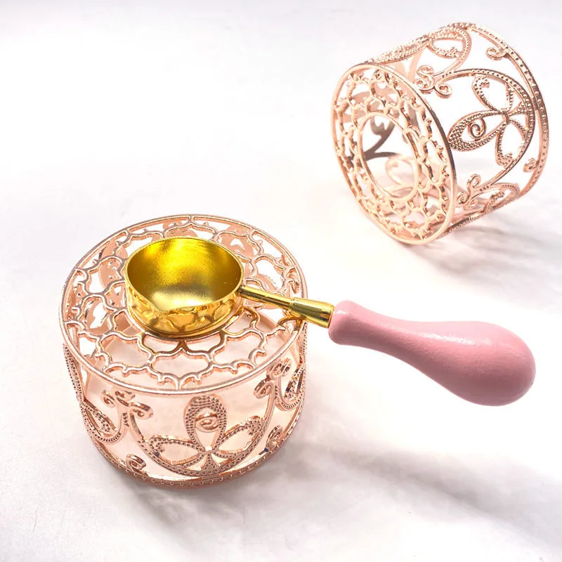 1 Set Retro Style Seal Wax Melting Stove Melting Warmer Lacquer Wax Seal Warmer with Spoon