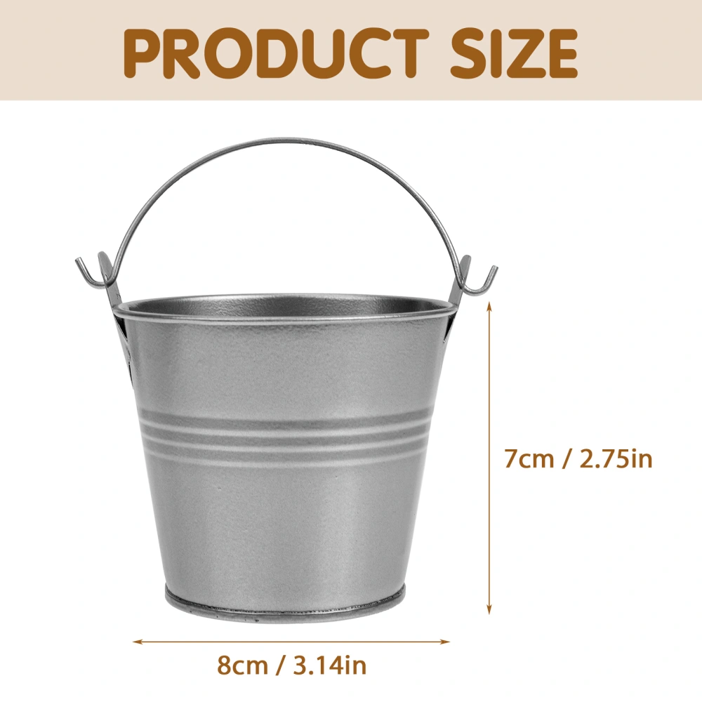 4pcs Small Iron Buckets Home Storage Buckets Retro Flowerpots Succulent Pots