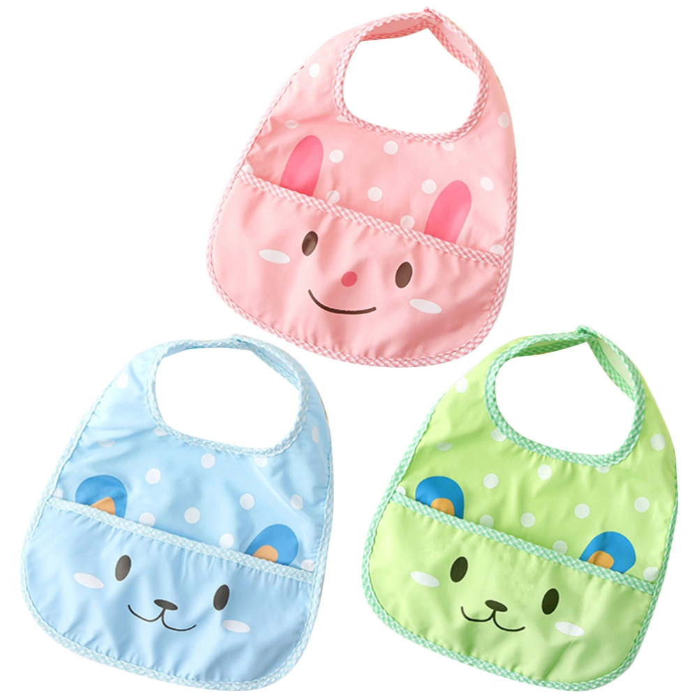 3pcs Waterproof Baby Cartoon Bibs Newborn Teething Bibs Toddler Drooling Towels