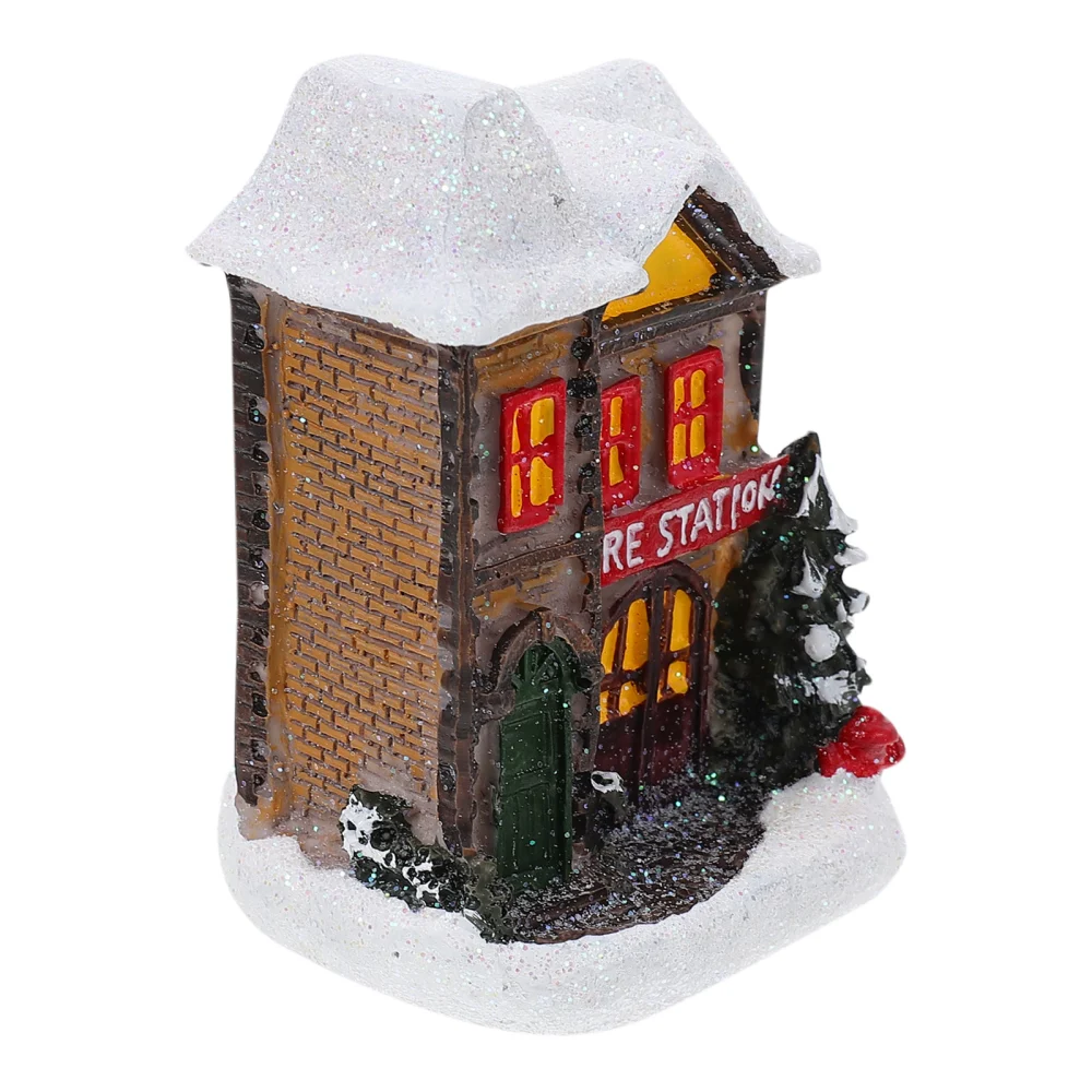 1Pc Resin Luminous House Ornament Xmas Decor Festival Style House Adornment