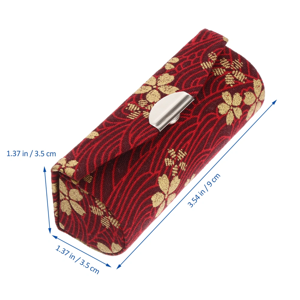 1Pc Lipstick Storage Box Lip Gloss Organizing Bag Cosmetics Packing Holder Makeup Storage Case for Female (Bright Red)