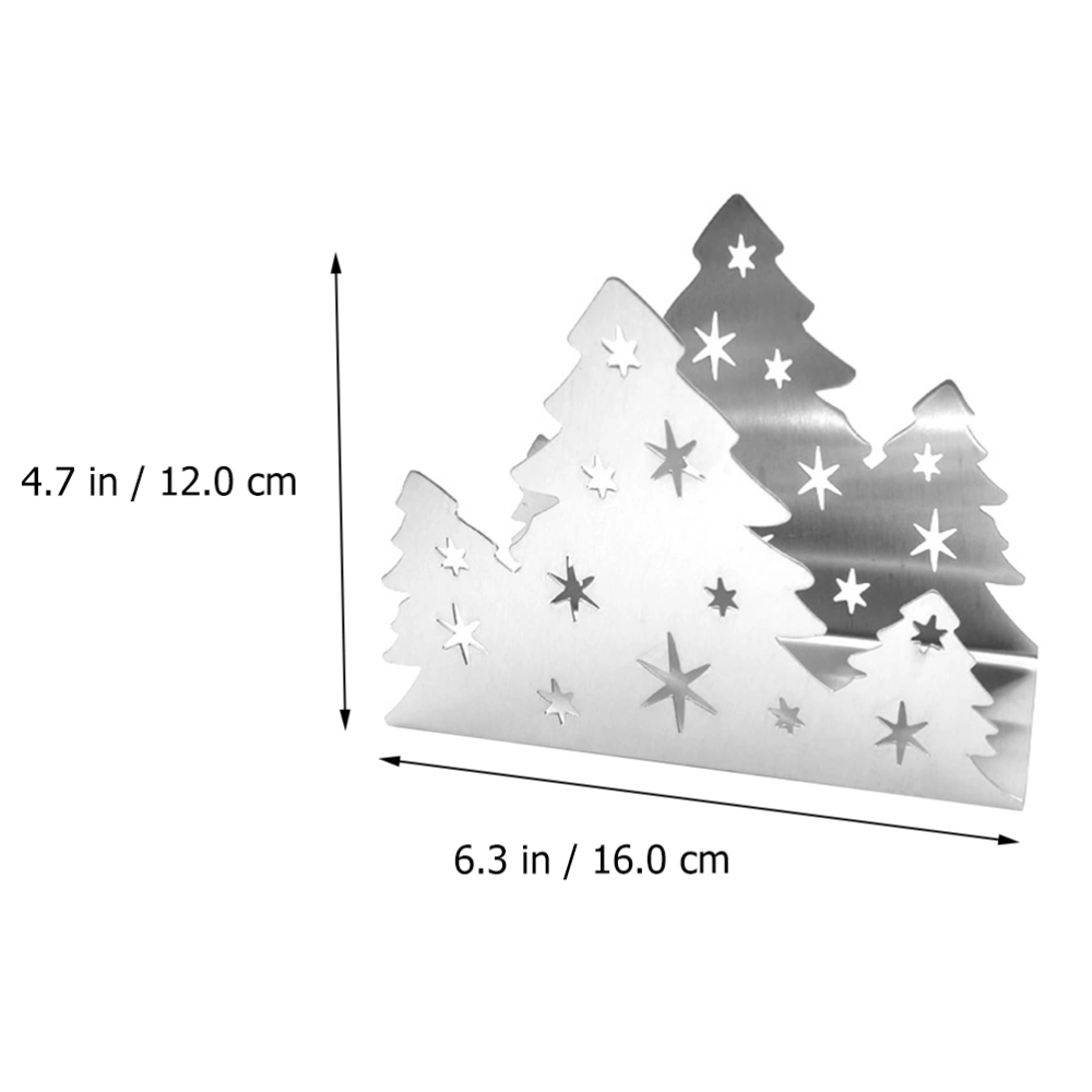 1pc Napkin RackChristmas Tree Shaped Napkin Holder Stainless Steel Napkin Holder