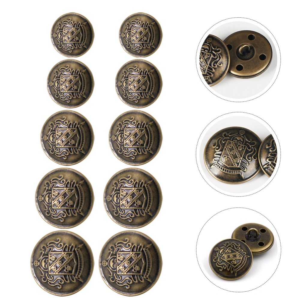 50Pcs DIY Sewing Buttons Vintage Brass Buttons Clothing Replacement Buttons