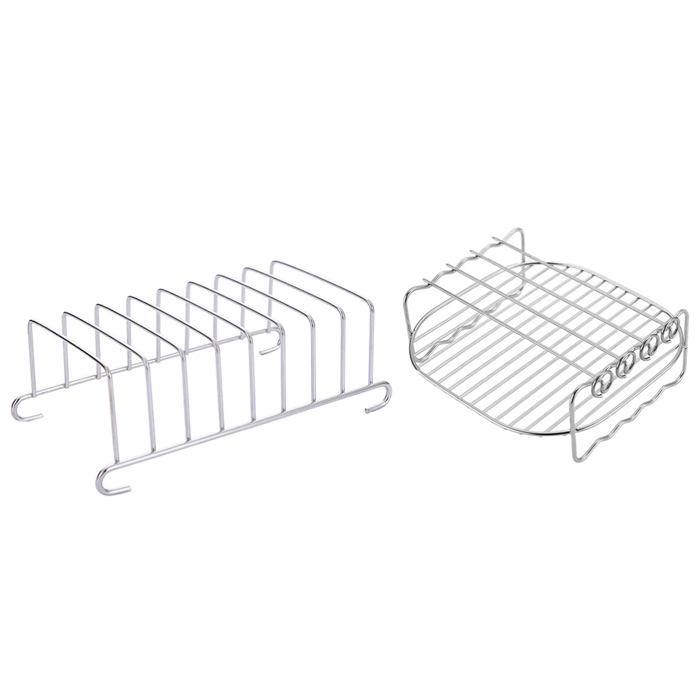 2pcs Countertop Toast Rack Stainless Steel Bread Rack Kitchen Toast Cooling Stand Kitchen Supply