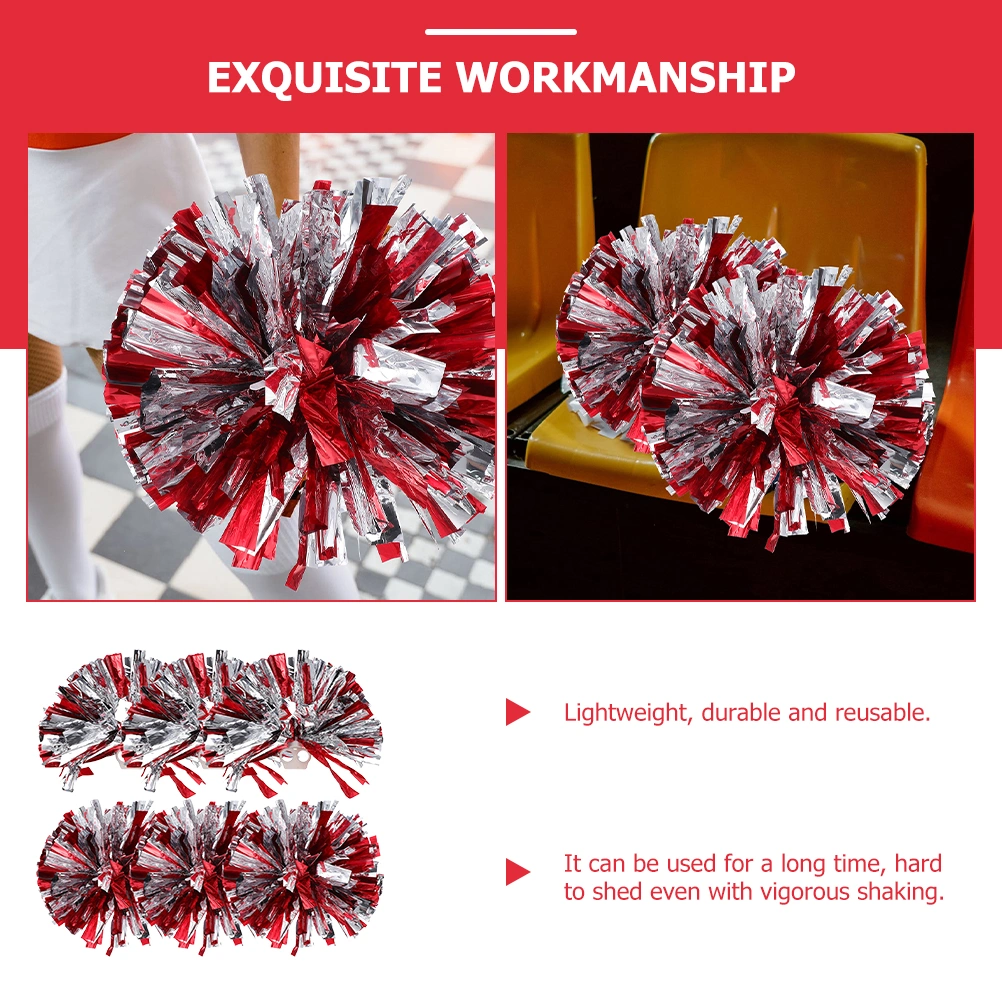 6Pcs Cheerleading Pompoms Cheerleader Pom Poms Cheer Poms Cheering Hand Flowers